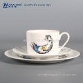 Name Customized High Quality Western Dishes Dinnerware, Bone China Vintage Tableware Cup And Plates